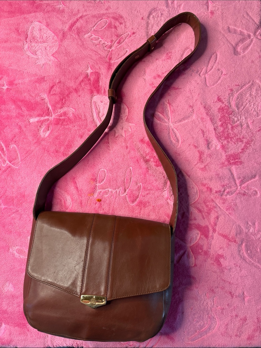 Mark Cross Chocolate Brown Soft Leather Shoulder/Crossbody Bag — Gold Hardware